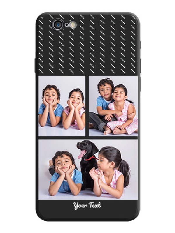 Custom Cross Dotted Pattern with 2 Image Holder  on Personalised Space Black Soft Matte Cases - iPhone 6 Plus