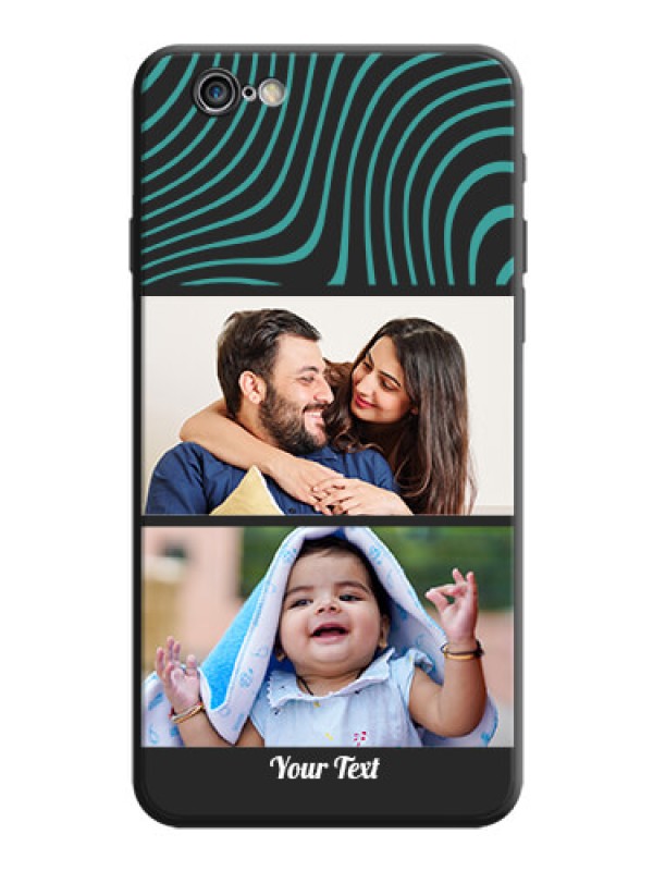Custom Wave Pattern with 2 Image Holder on Space Black Personalized Soft Matte Phone Covers - iPhone 6 Plus