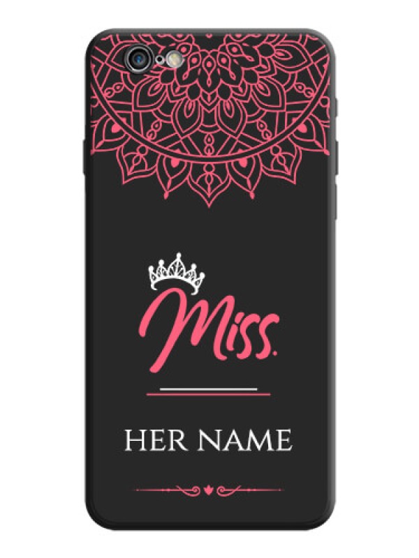 Custom Mrs Name with Floral Design on Space Black Personalized Soft Matte Phone Covers - iPhone 6 Plus