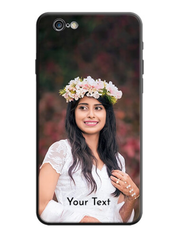 Custom Full Single Pic Upload With Text On Space Black Personalized Soft Matte Phone Covers -Apple Iphone 6 Plus