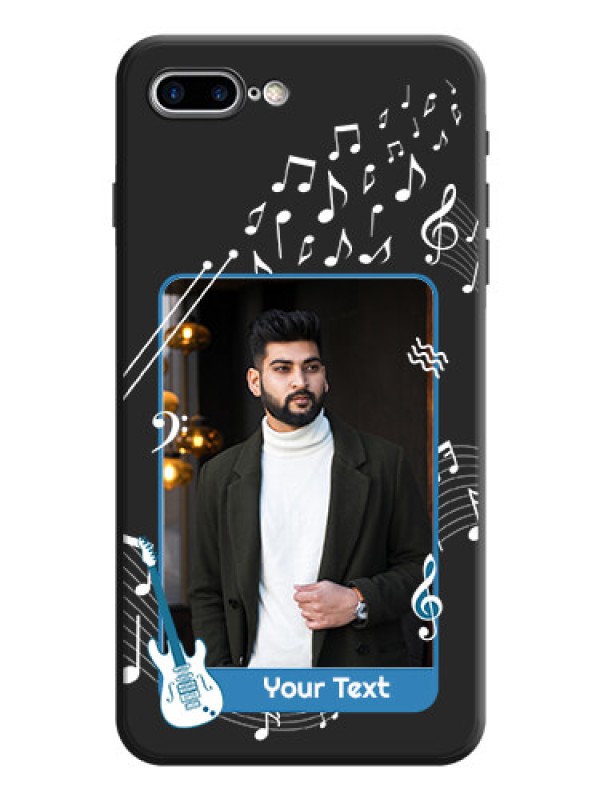 Custom Musical Theme Design with Text - Photo on Space Black Soft Matte Mobile Case - iPhone 7 Plus