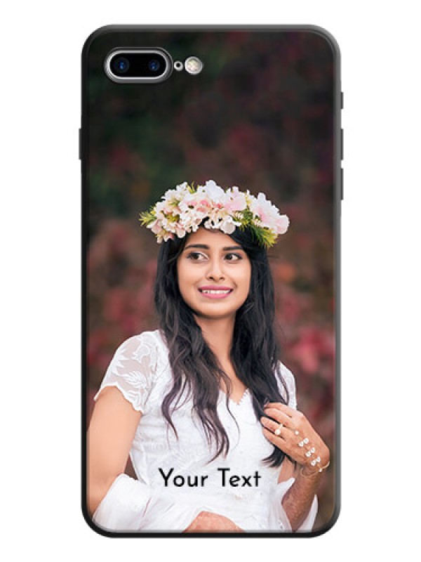 Custom Full Single Pic Upload With Text On Space Black Personalized Soft Matte Phone Covers -Apple Iphone 7 Plus