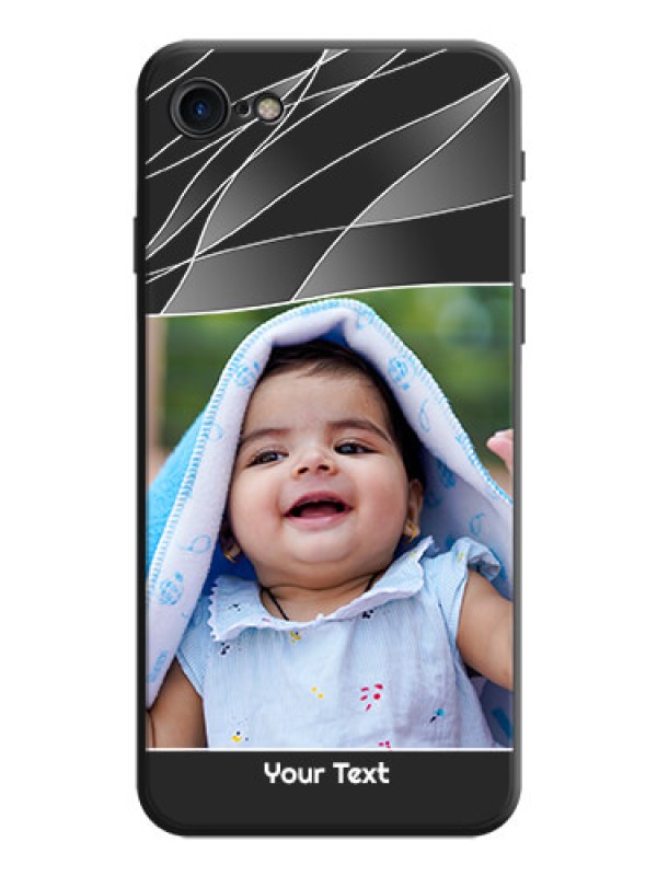 Custom Mixed Wave Lines - Photo on Space Black Soft Matte Mobile Cover - iPhone 7