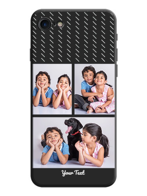 Custom Cross Dotted Pattern with 2 Image Holder  on Personalised Space Black Soft Matte Cases - iPhone 7