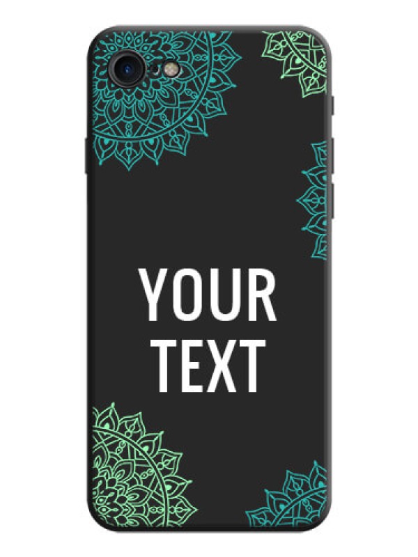 Custom Your Name with Floral Design on Space Black Custom Soft Matte Back Cover - iPhone 7