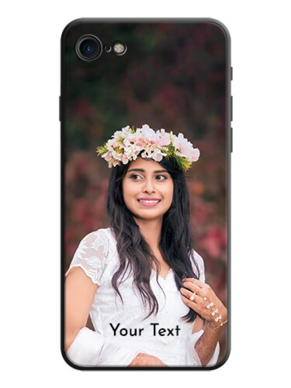 Custom Full Single Pic Upload With Text On Space Black Personalized Soft Matte Phone Covers -Apple Iphone 7