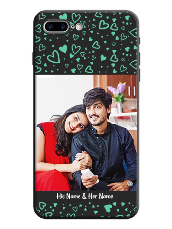 Custom Sea Green Indefinite Love Pattern - Photo on Space Black Soft Matte Mobile Cover - iPhone 8 Plus