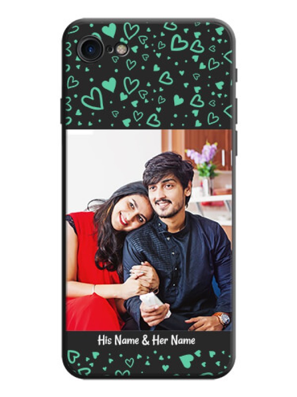 Custom Sea Green Indefinite Love Pattern - Photo on Space Black Soft Matte Mobile Cover - iPhone 8