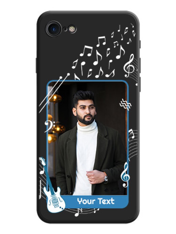 Custom Musical Theme Design with Text - Photo on Space Black Soft Matte Mobile Case - iPhone 8