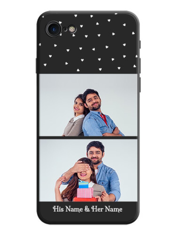 Custom Miniature Love Symbols with Name on Space Black Custom Soft Matte Back Cover - iPhone SE 2020