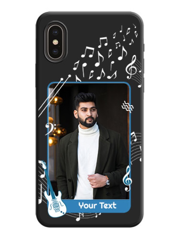 Custom Musical Theme Design with Text - Photo on Space Black Soft Matte Mobile Case - iPhone X