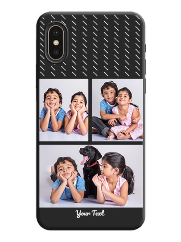 Custom Cross Dotted Pattern with 2 Image Holder  on Personalised Space Black Soft Matte Cases - iPhone X