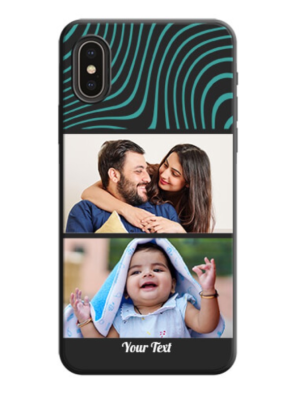 Custom Wave Pattern with 2 Image Holder on Space Black Personalized Soft Matte Phone Covers - iPhone X