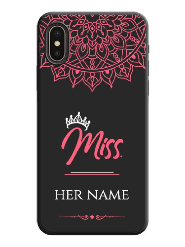 Custom Mrs Name with Floral Design on Space Black Personalized Soft Matte Phone Covers - iPhone X