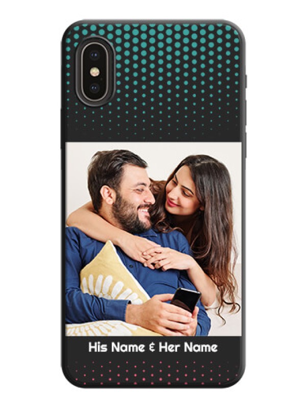 Custom Faded Dots with Grunge Photo Frame and Text on Space Black Custom Soft Matte Phone Cases - iPhone X