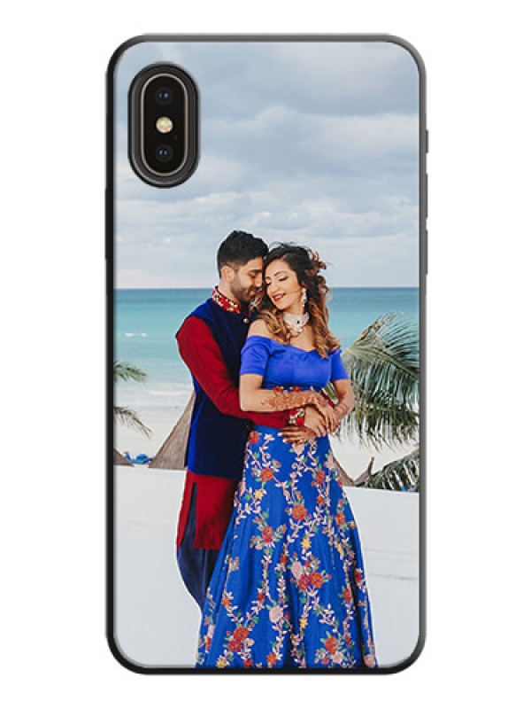 Custom Full Single Pic Upload On Space Black Personalized Soft Matte Phone Covers -Apple Iphone X