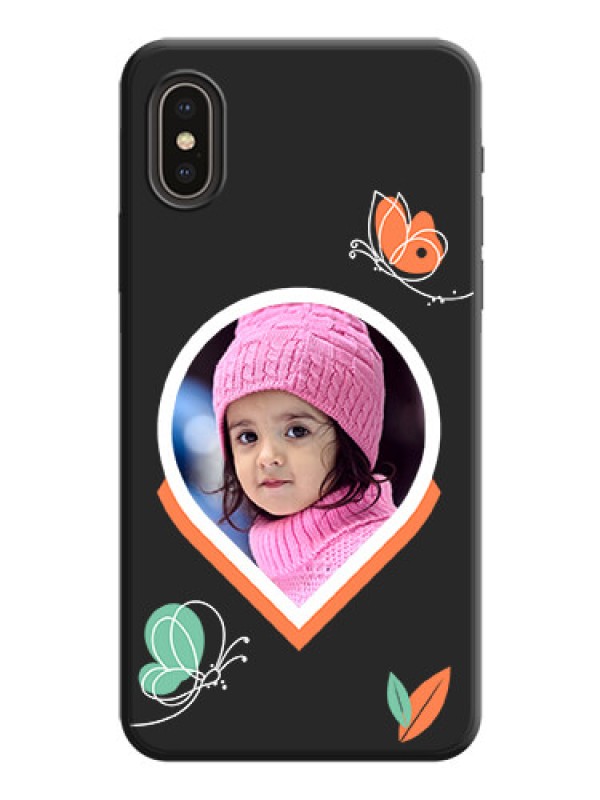 Custom Upload Pic With Simple Butterly Design On Space Black Personalized Soft Matte Phone Covers -Apple Iphone X