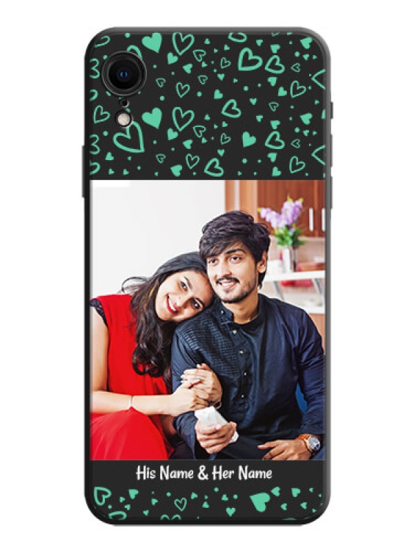 Custom Sea Green Indefinite Love Pattern - Photo on Space Black Soft Matte Mobile Cover - iPhone XR