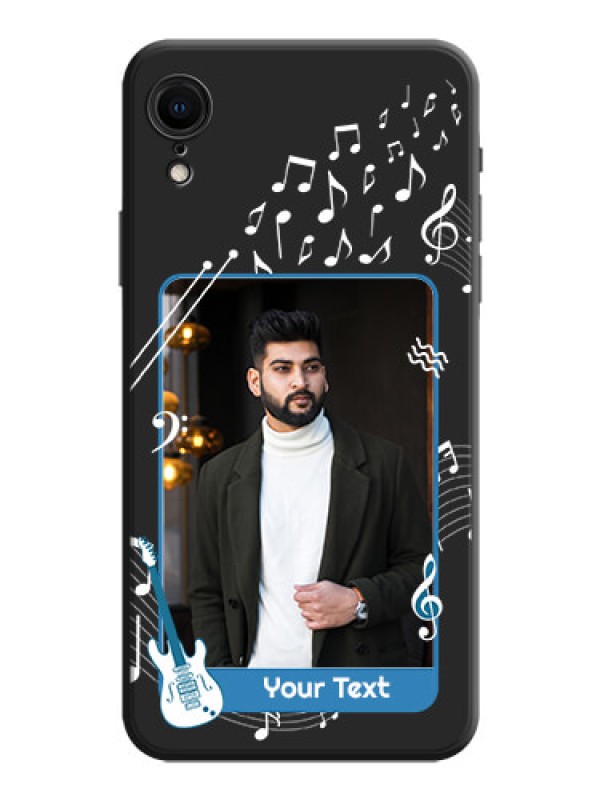 Custom Musical Theme Design with Text - Photo on Space Black Soft Matte Mobile Case - iPhone XR