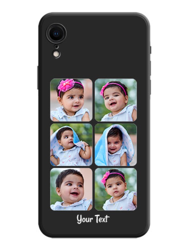 Custom Floral Art with 6 Image Holder - Photo on Space Black Soft Matte Mobile Case - iPhone XR