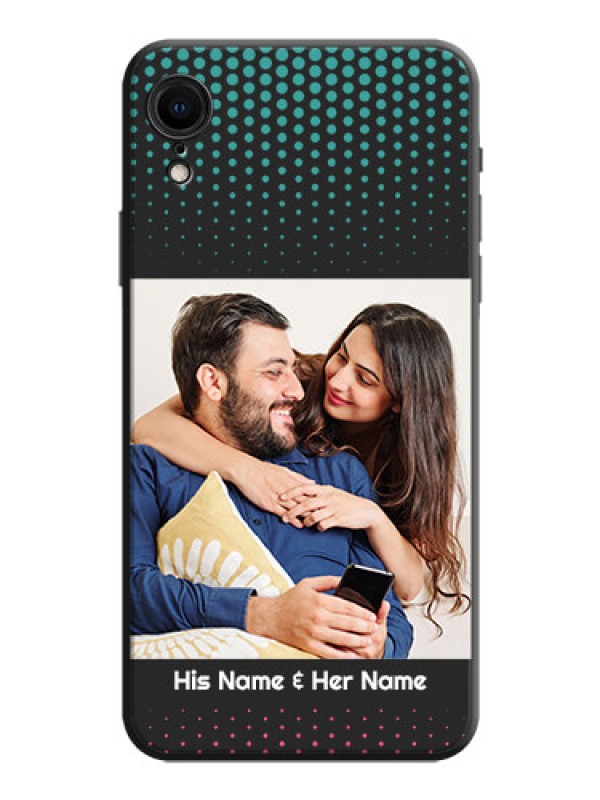 Custom Faded Dots with Grunge Photo Frame and Text on Space Black Custom Soft Matte Phone Cases - iPhone XR