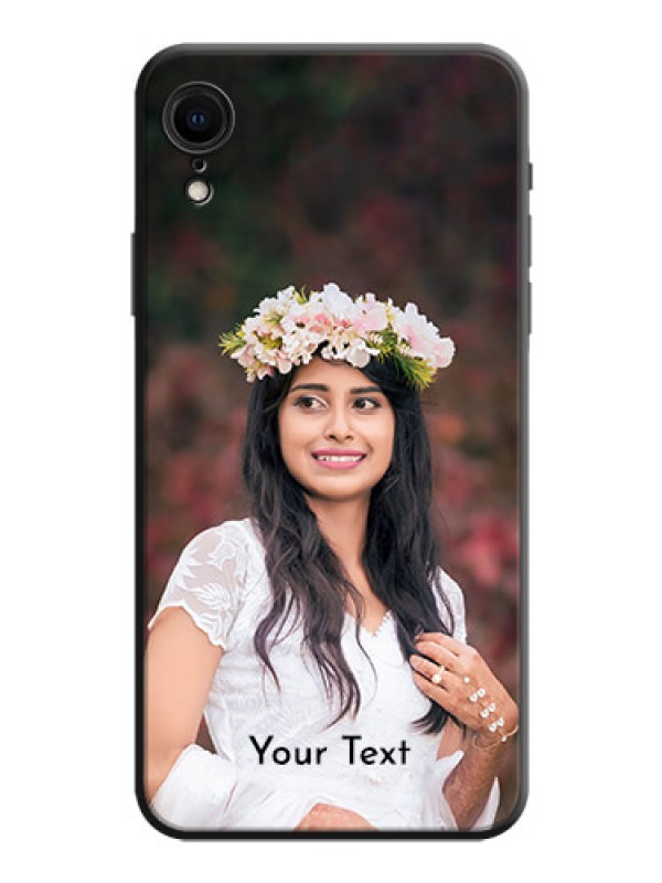 Custom Full Single Pic Upload With Text On Space Black Personalized Soft Matte Phone Covers -Apple Iphone Xr