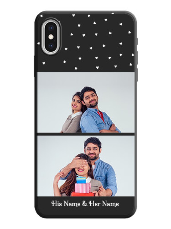 Custom Miniature Love Symbols with Name on Space Black Custom Soft Matte Back Cover - iPhone XS Max