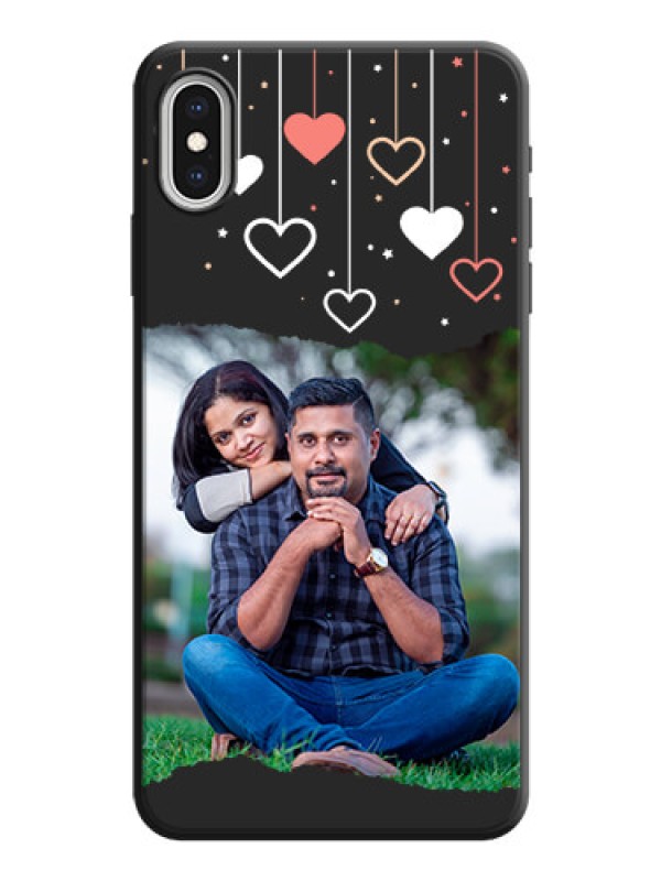 Custom Love Hangings with Splash Wave Picture on Space Black Custom Soft Matte Phone Back Cover - iPhone XS Max