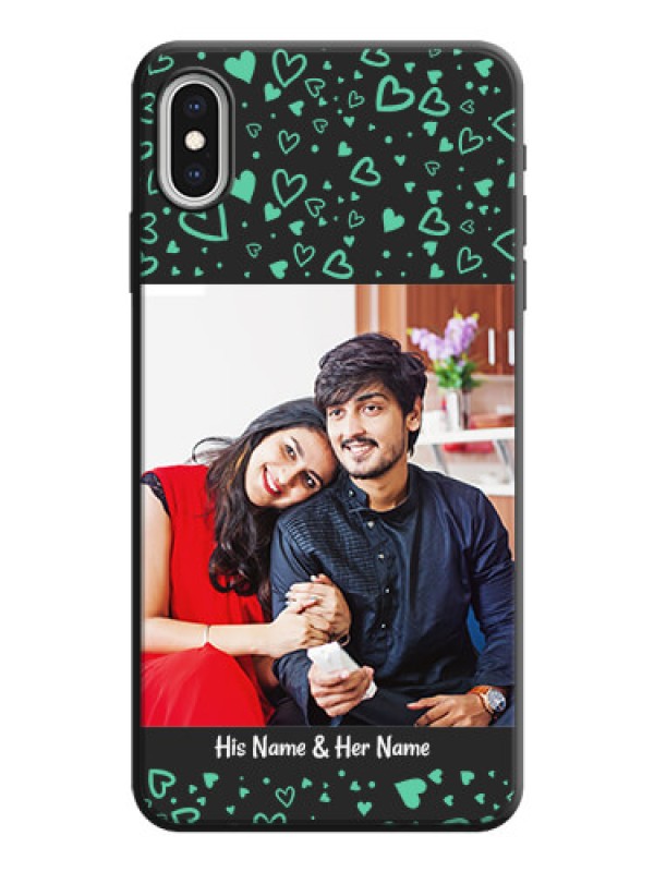 Custom Sea Green Indefinite Love Pattern - Photo on Space Black Soft Matte Mobile Cover - iPhone XS Max