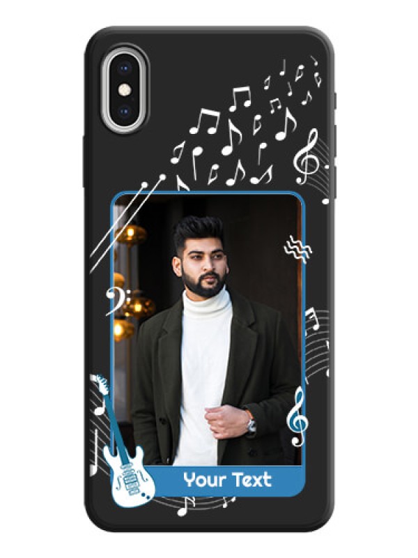 Custom Musical Theme Design with Text - Photo on Space Black Soft Matte Mobile Case - iPhone XS Max