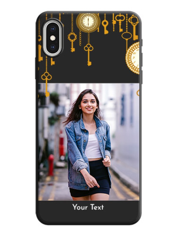 Custom Decorative Design with Text on Space Black Custom Soft Matte Back Cover - iPhone XS Max
