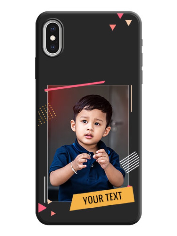 Custom Photo Frame with Triangle Small Dots - Photo on Space Black Soft Matte Back Cover - iPhone XS Max