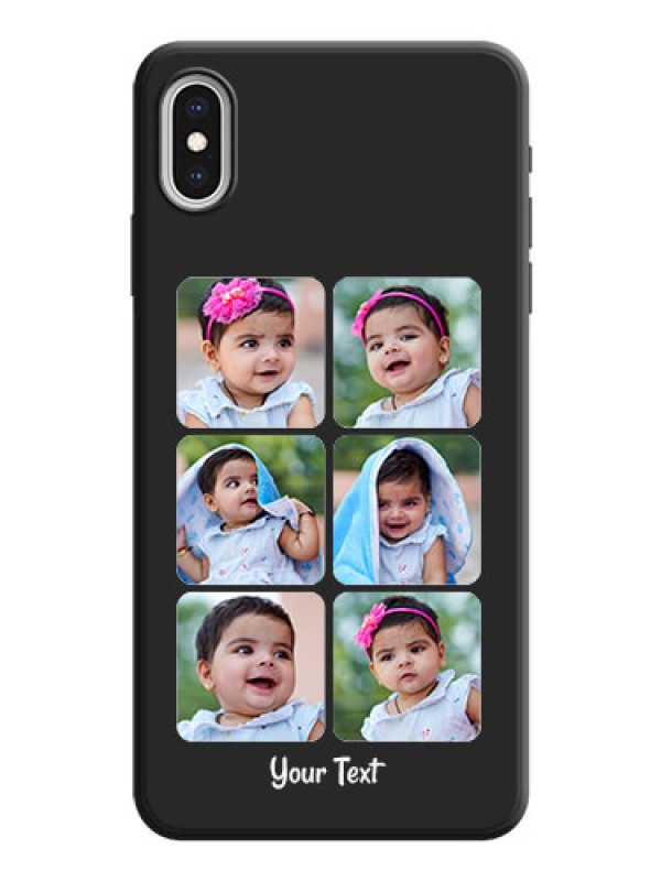 Custom Floral Art with 6 Image Holder - Photo on Space Black Soft Matte Mobile Case - iPhone XS Max