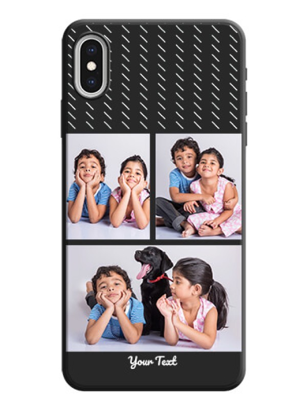 Custom Cross Dotted Pattern with 2 Image Holder  on Personalised Space Black Soft Matte Cases - iPhone XS Max