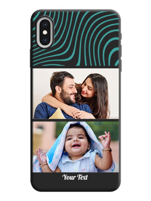 Custom Wave Pattern with 2 Image Holder on Space Black Personalized Soft Matte Phone Covers - iPhone XS Max