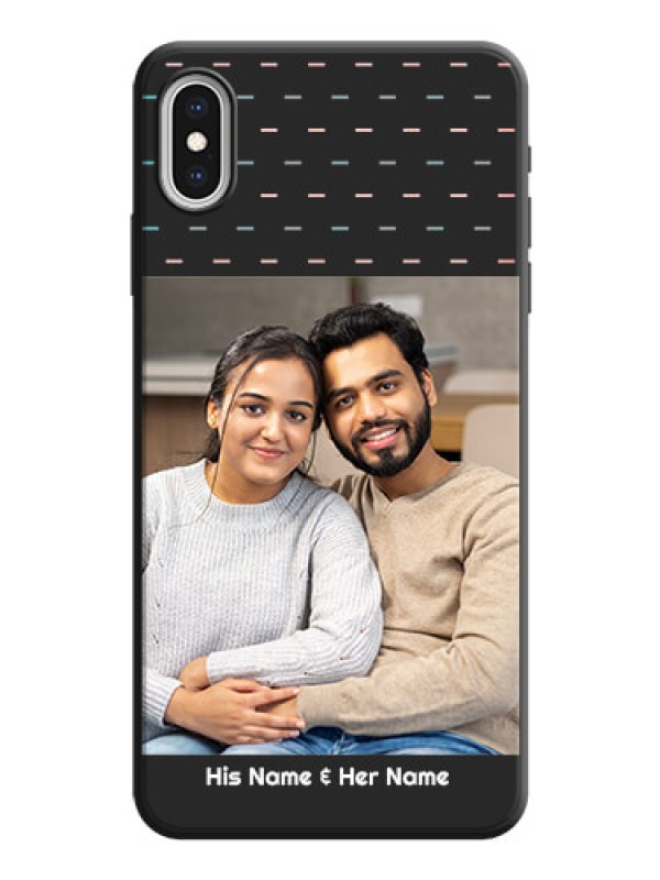Custom Line Pattern Design with Text on Space Black Custom Soft Matte Phone Back Cover - iPhone XS Max