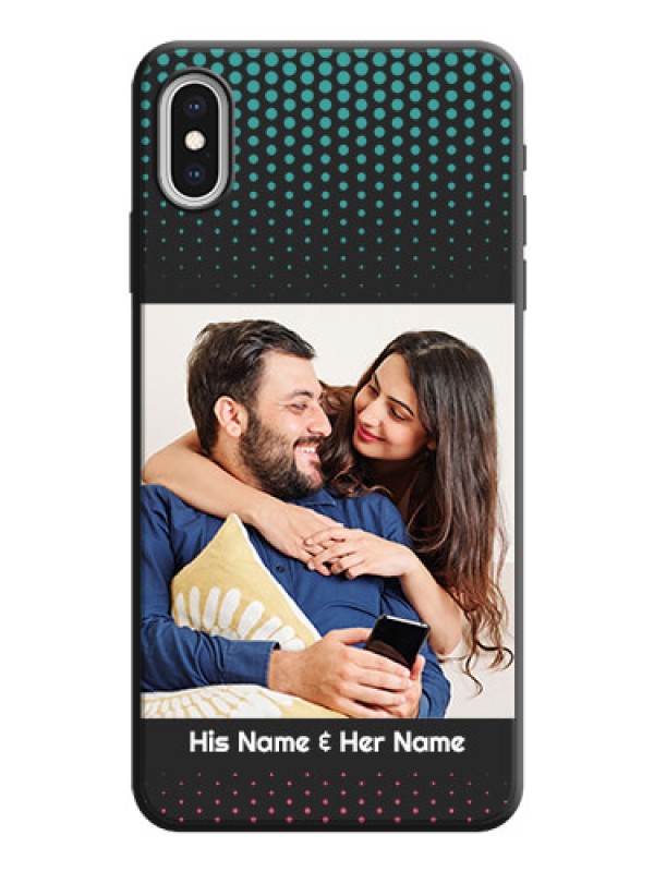 Custom Faded Dots with Grunge Photo Frame and Text on Space Black Custom Soft Matte Phone Cases - iPhone XS Max