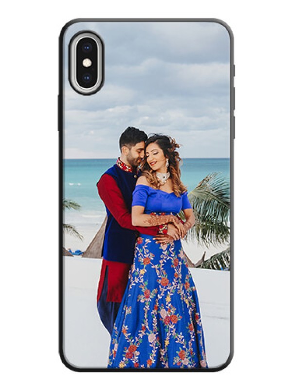 Custom Full Single Pic Upload On Space Black Personalized Soft Matte Phone Covers -Apple Iphone Xs Max