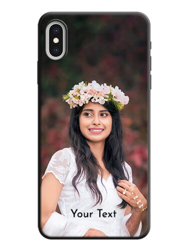 Custom Full Single Pic Upload With Text On Space Black Personalized Soft Matte Phone Covers -Apple Iphone Xs Max