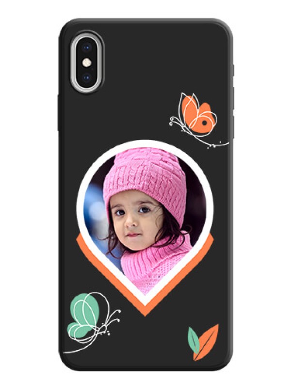 Custom Upload Pic With Simple Butterly Design On Space Black Personalized Soft Matte Phone Covers -Apple Iphone Xs Max