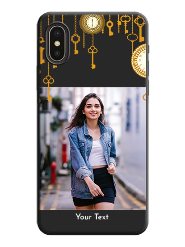 Custom Decorative Design with Text on Space Black Custom Soft Matte Back Cover - iPhone XS