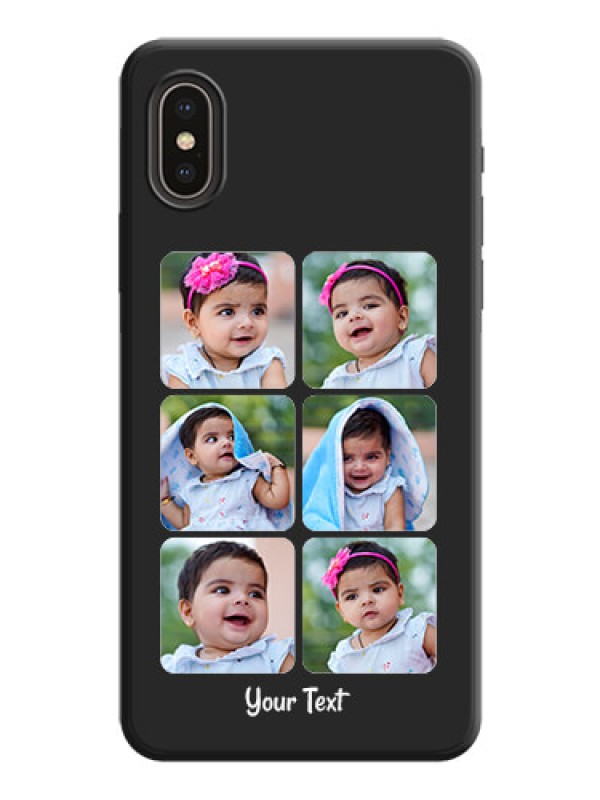 Custom Floral Art with 6 Image Holder - Photo on Space Black Soft Matte Mobile Case - iPhone XS