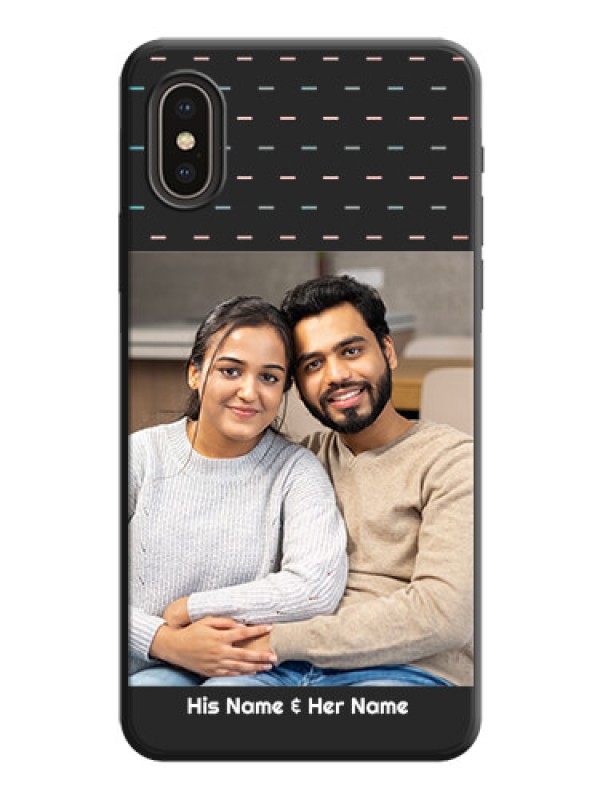 Custom Line Pattern Design with Text on Space Black Custom Soft Matte Phone Back Cover - iPhone XS