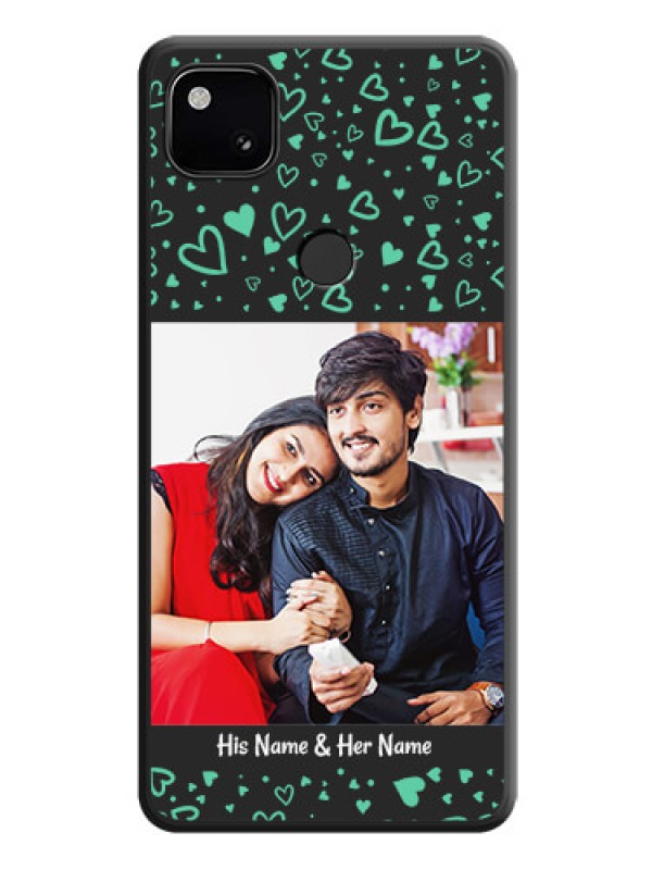 Custom Sea Green Indefinite Love Pattern on Photo on Space Black Soft Matte Mobile Cover - Google Pixel 4A