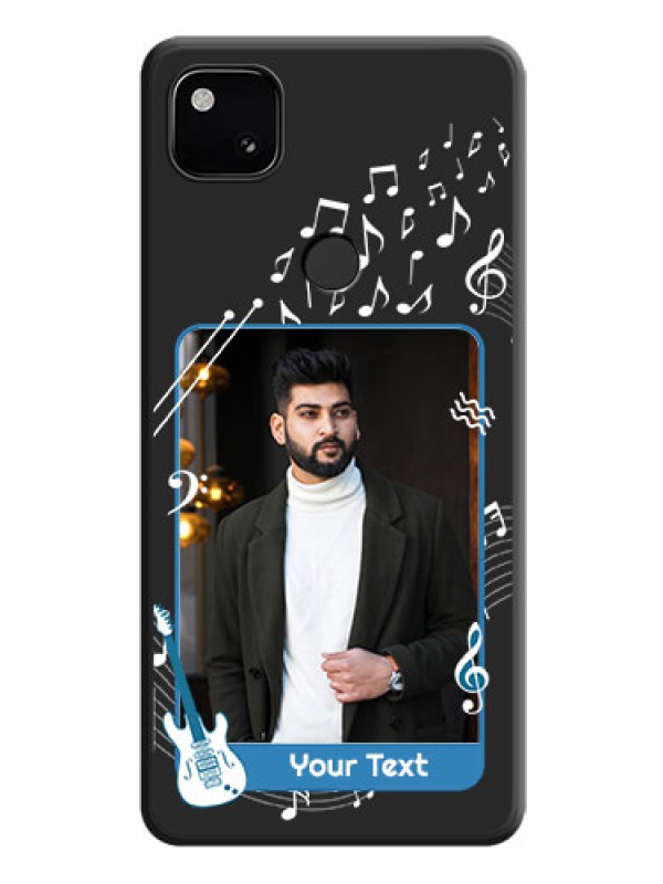 Custom Musical Theme Design with Text on Photo on Space Black Soft Matte Mobile Case - Google Pixel 4A