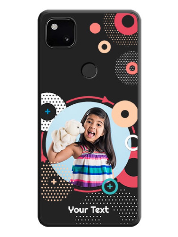 Custom Multicoloured Round Image on Personalised Space Black Soft Matte Cases - Google Pixel 4A