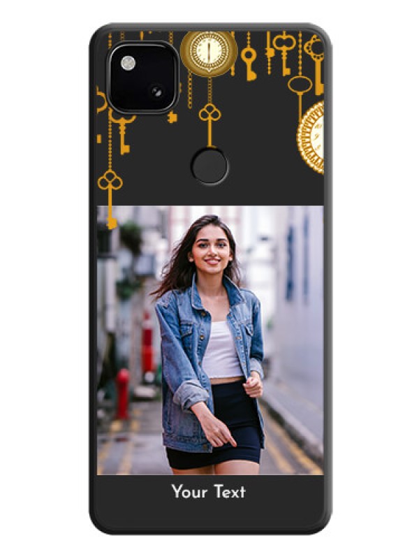 Custom Decorative Design with Text on Space Black Custom Soft Matte Back Cover - Google Pixel 4A