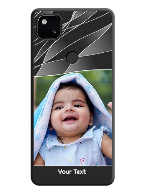 Custom Mixed Wave Lines on Photo on Space Black Soft Matte Mobile Cover - Google Pixel 4A