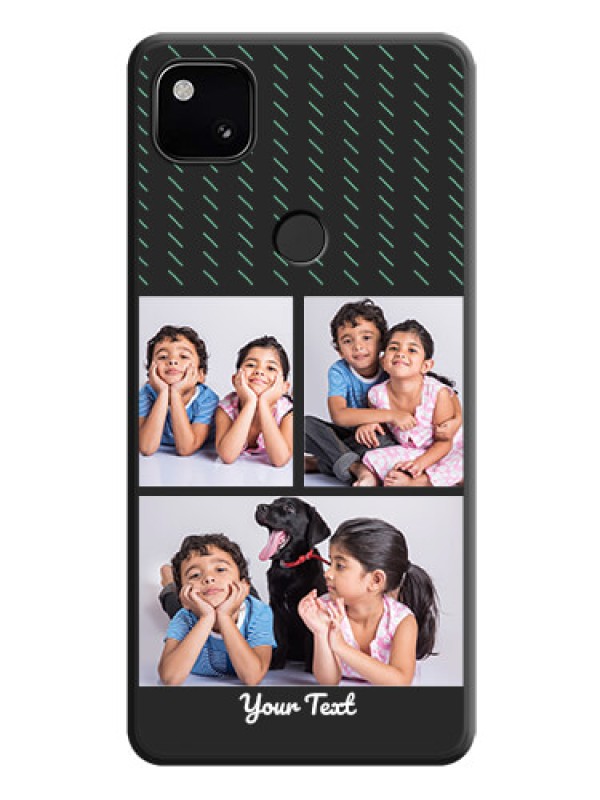 Custom Cross Dotted Pattern with 2 Image Holder  on Personalised Space Black Soft Matte Cases - Google Pixel 4A