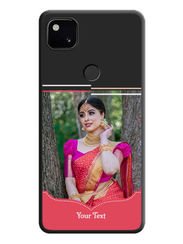 Custom Classic Plain Design with Name on Photo on Space Black Soft Matte Phone Cover - Google Pixel 4A